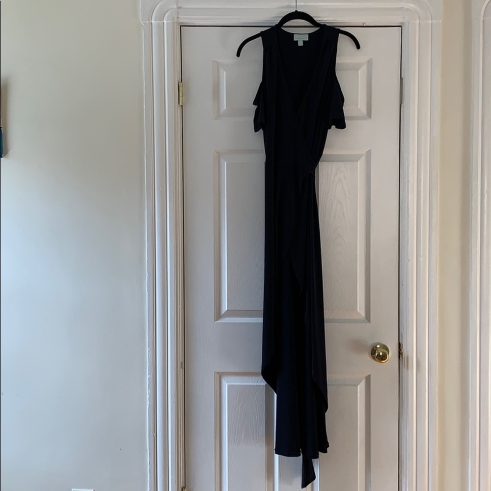 Veronica M. XS Maxi Navy Wrap Dress.